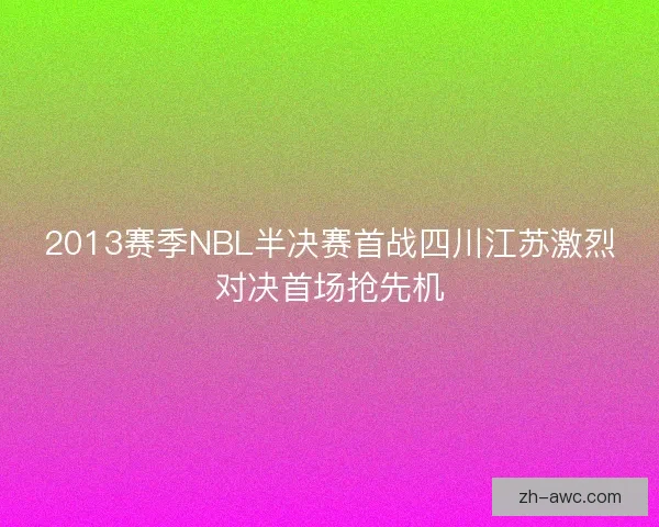 2013赛季NBL半决赛首战四川江苏激烈对决首场抢先机